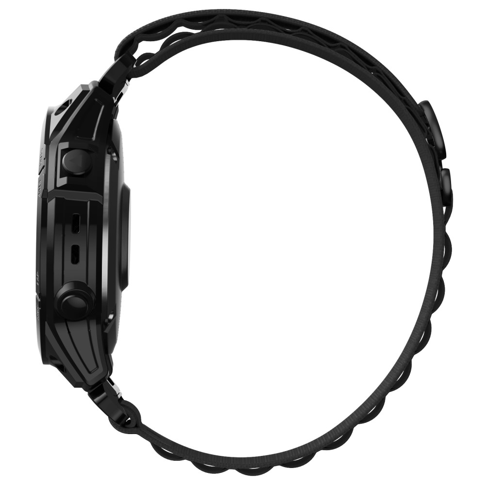  Klockarmband 26 mm Justerbart Nylon Svart - Teknikhallen.se