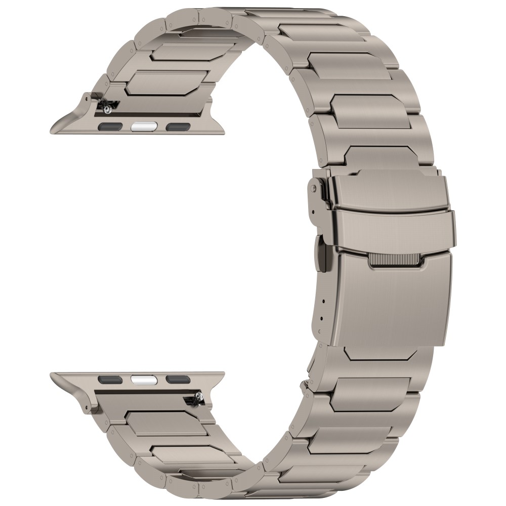  Apple Watch 42/44/45/49 mm Armband Metall Titanium - Teknikhallen.se