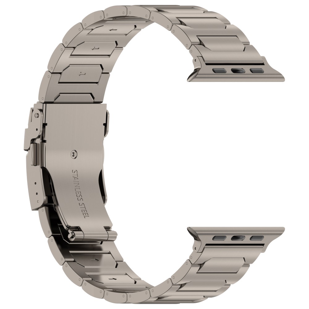  Apple Watch 42/44/45/49 mm Armband Metall Titanium - Teknikhallen.se