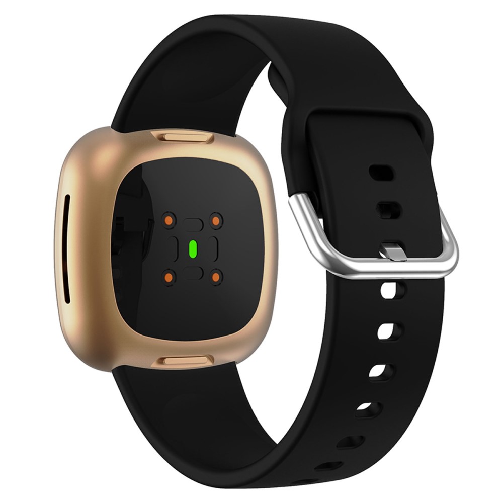  Fitbit Versa 4/Sense 2 Klockarmband Silikon Svart - Teknikhallen.se