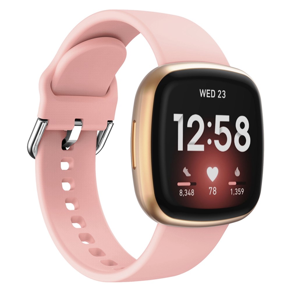  Fitbit Versa 4/Sense 2 Klockarmband Silikon Rosa - Teknikhallen.se