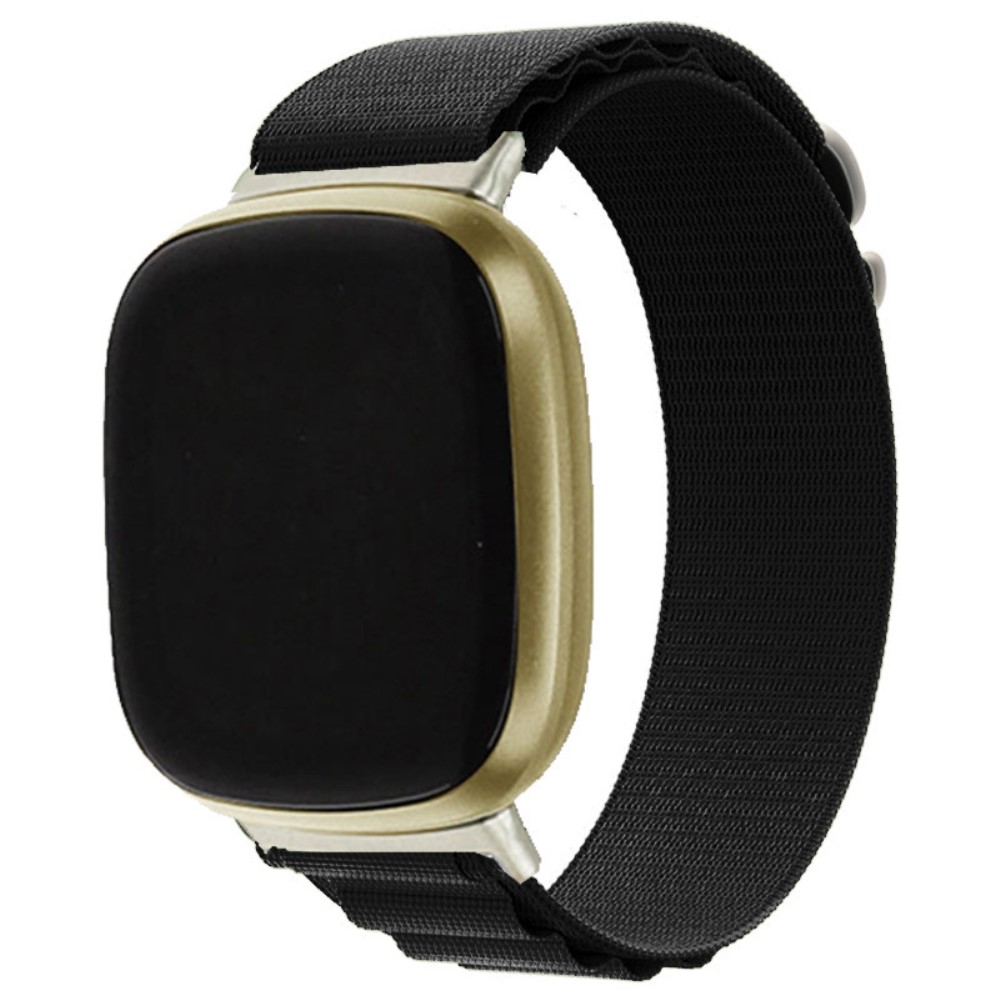  Fitbit Versa 4/Sense 2 Armband Justerbar Nylon Svart - Teknikhallen.se