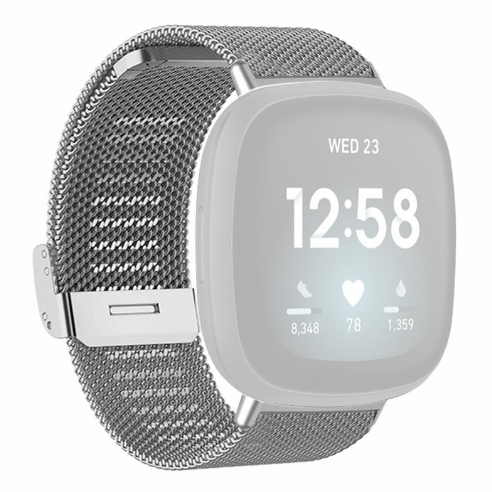  Fitbit Versa 4/Sense 2 Armband Metall Silver - Teknikhallen.se