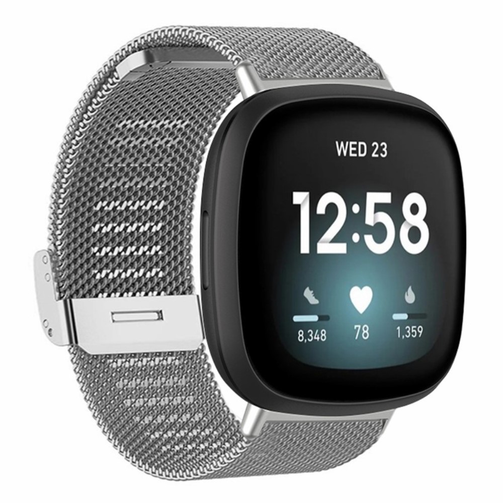  Fitbit Versa 4/Sense 2 Armband Metall Silver - Teknikhallen.se