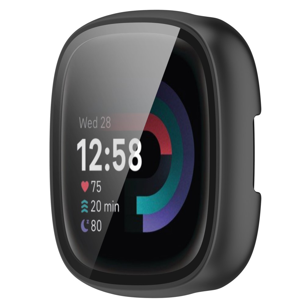  Fitbit Versa 4/Sense 2 Skal Med Skärmskydd Svart - Teknikhallen.se