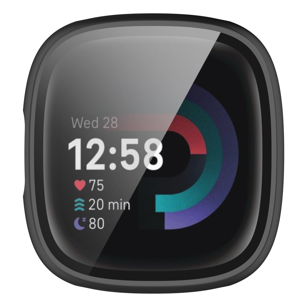  Fitbit Versa 4/Sense 2 Skal Med Skärmskydd Svart - Teknikhallen.se