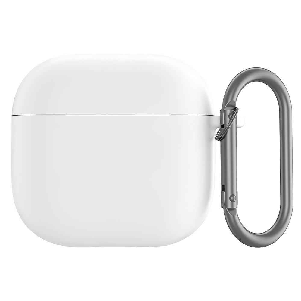  AirPods 4 Skal Med Karbinhake Silikon Vit - Teknikhallen.se