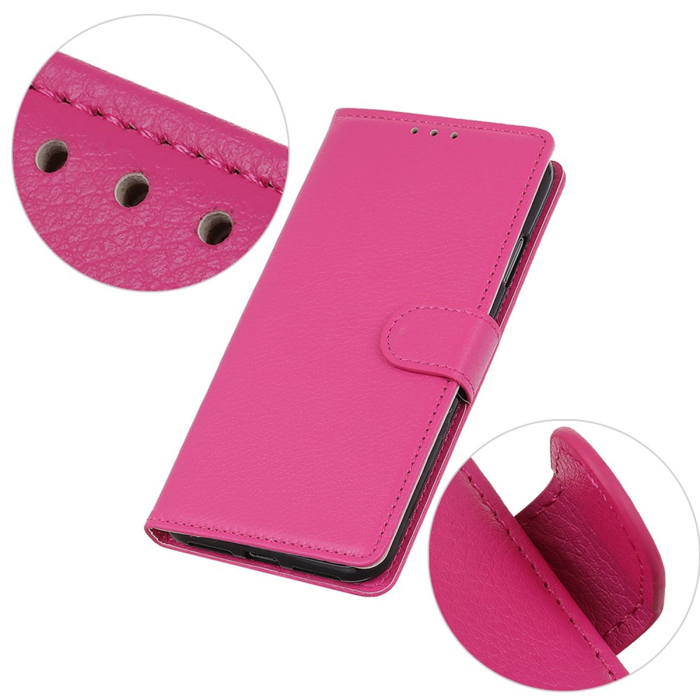  Samsung Galaxy S24 FE Fodral Litchi Lder Rosa - Teknikhallen.se