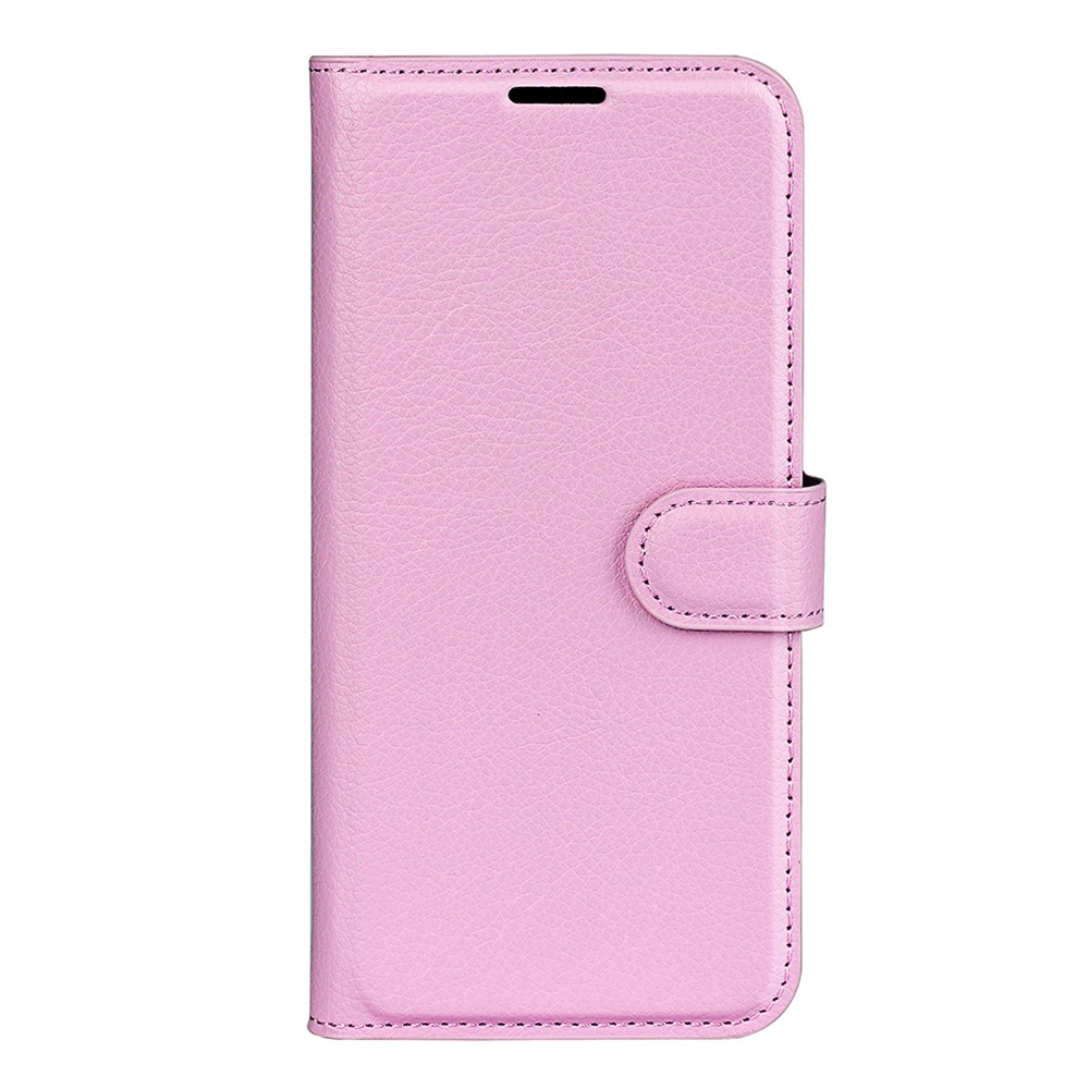  Samsung Galaxy S24 FE Fodral Litchi Lder Textur Ljus Rosa - Teknikhallen.se