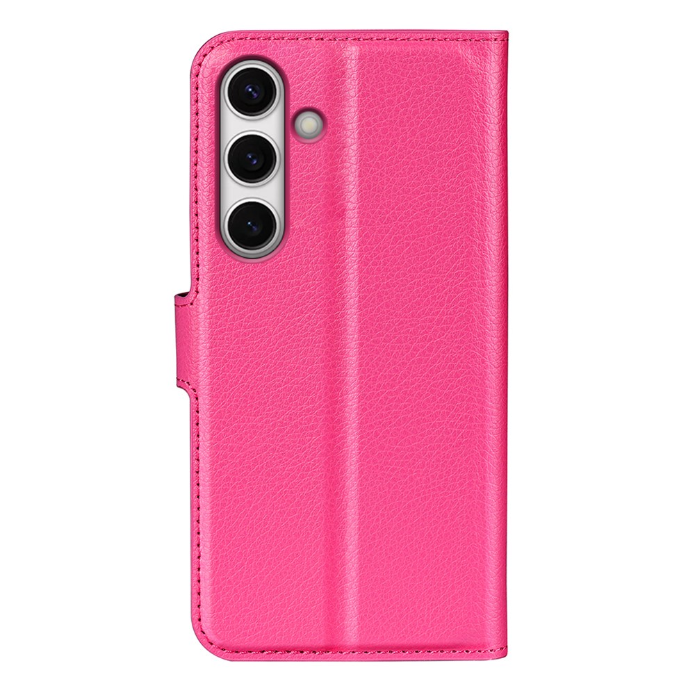  Samsung Galaxy S24 FE Fodral Litchi Lder Textur Rosa - Teknikhallen.se