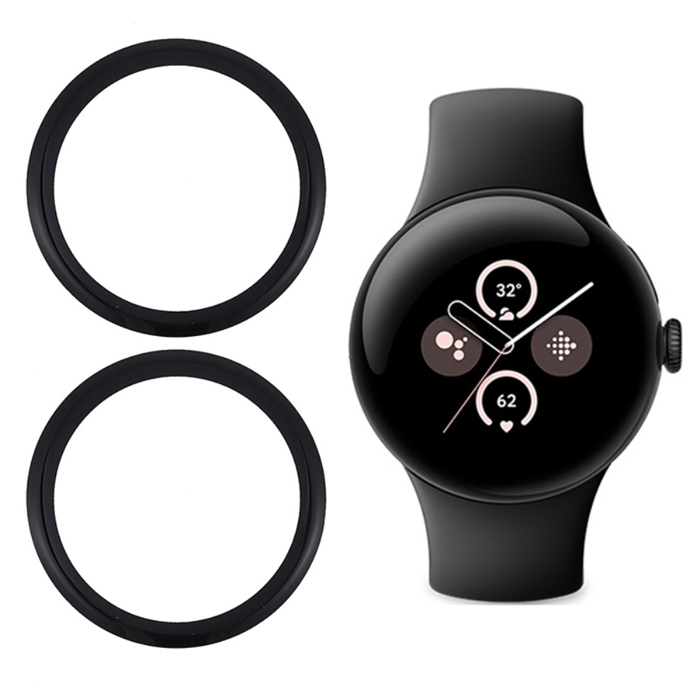  Google Pixel Watch 3 45mm 2-PACK Skärmskydd Svart - Teknikhallen.se