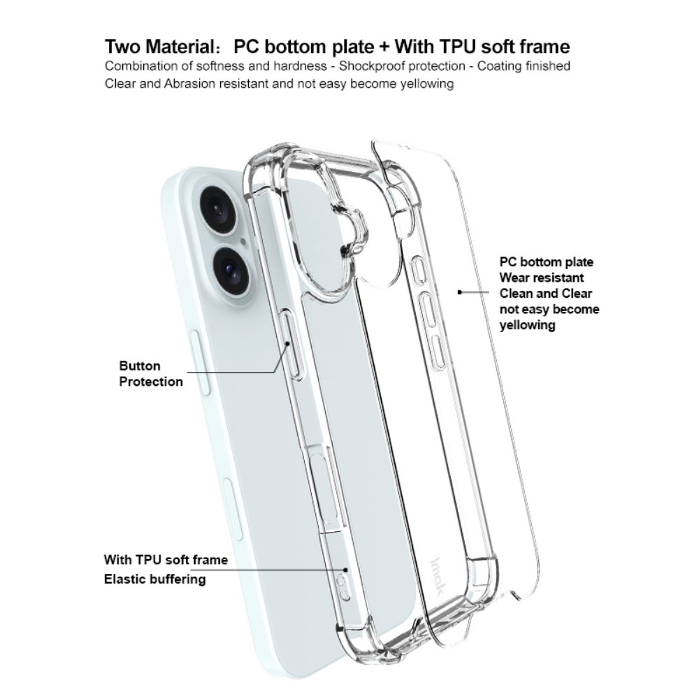 IMAK IMAK iPhone 16 Skal TPU Transparent - Teknikhallen.se