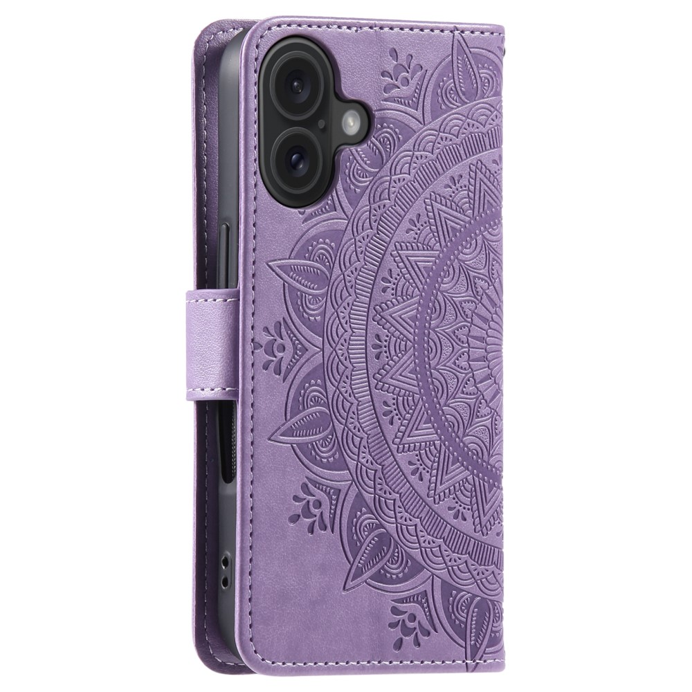  iPhone 16 Fodral Mandala Läder Lila - Teknikhallen.se