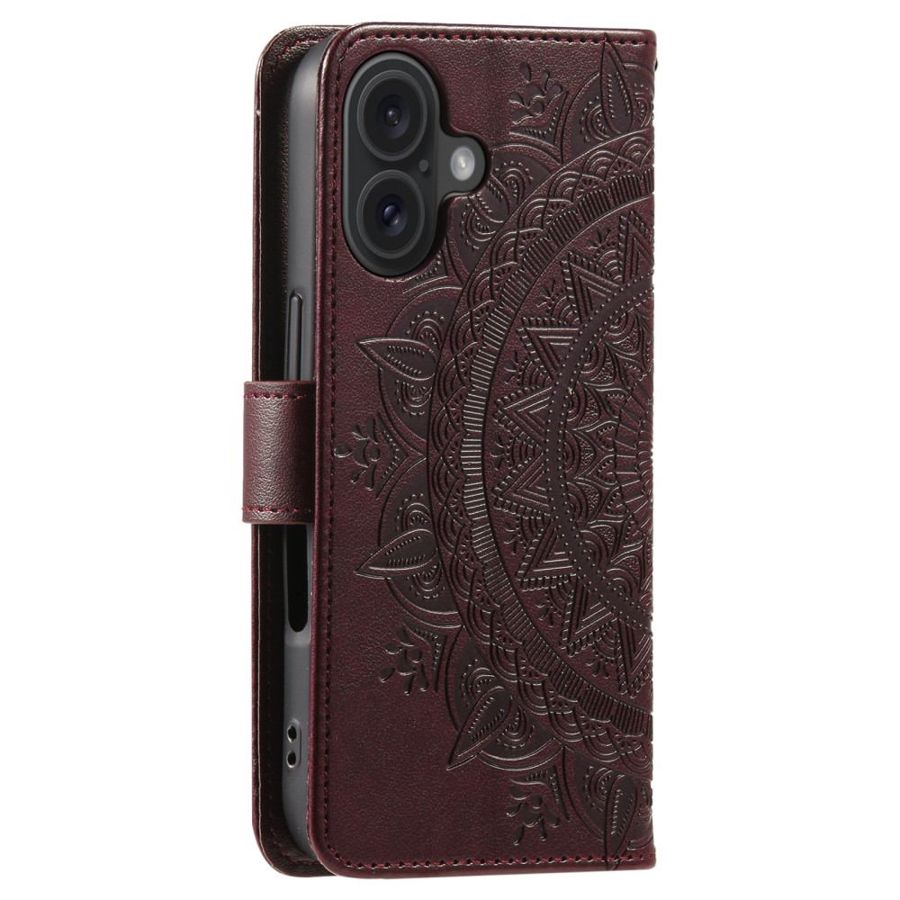  iPhone 16 Fodral Mandala Läder Brun - Teknikhallen.se