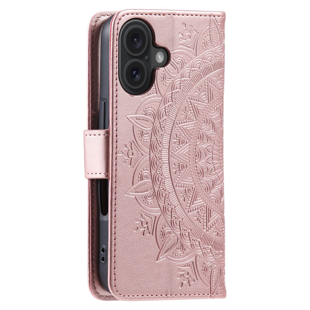  iPhone 16 Fodral Mandala Läder Roséguld - Teknikhallen.se