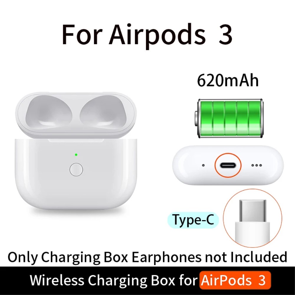  AirPods 3 Trådlöst Laddningsfodral USB-C - Teknikhallen.se