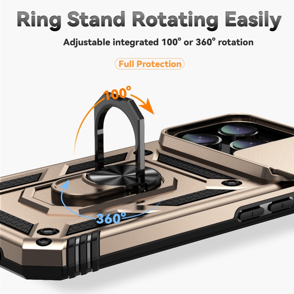  iPhone 16 Pro Skal CamShield Ring Hybrid Guld - Teknikhallen.se