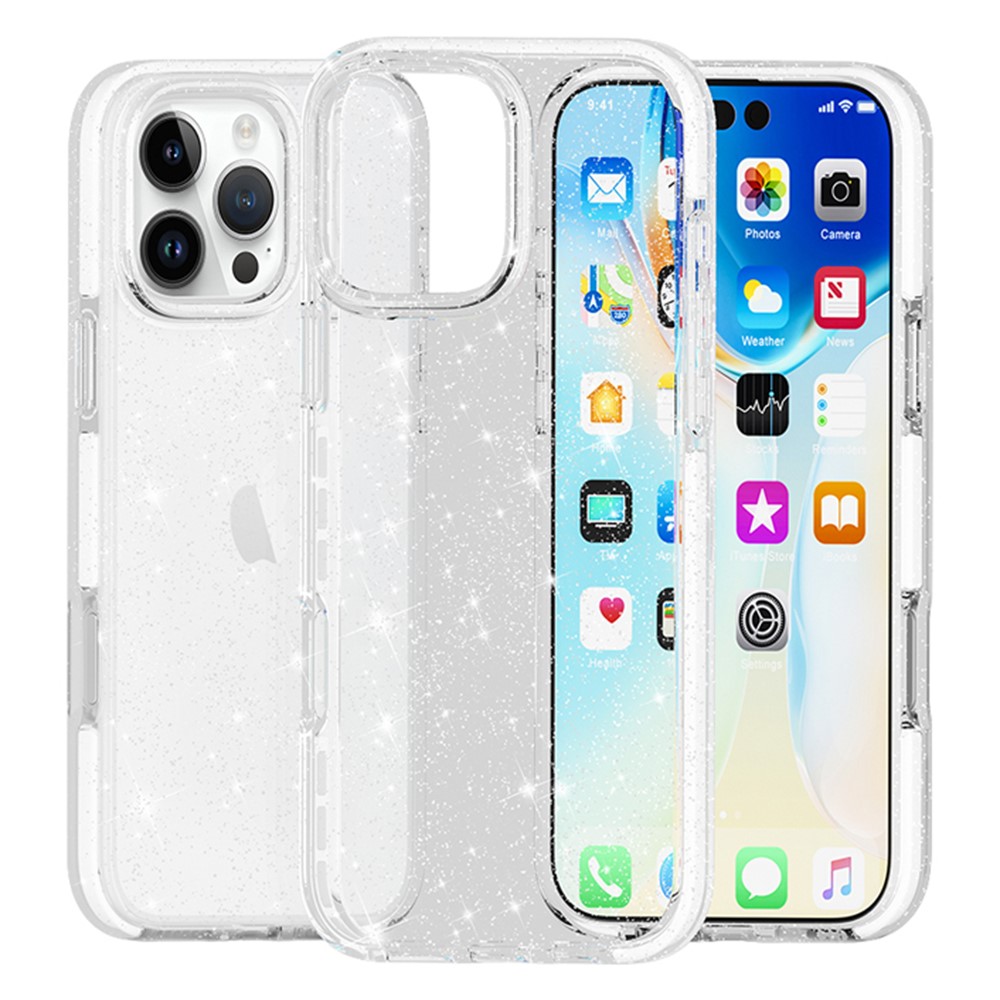  iPhone 16 Pro Max Skal Glitter Transparent - Teknikhallen.se