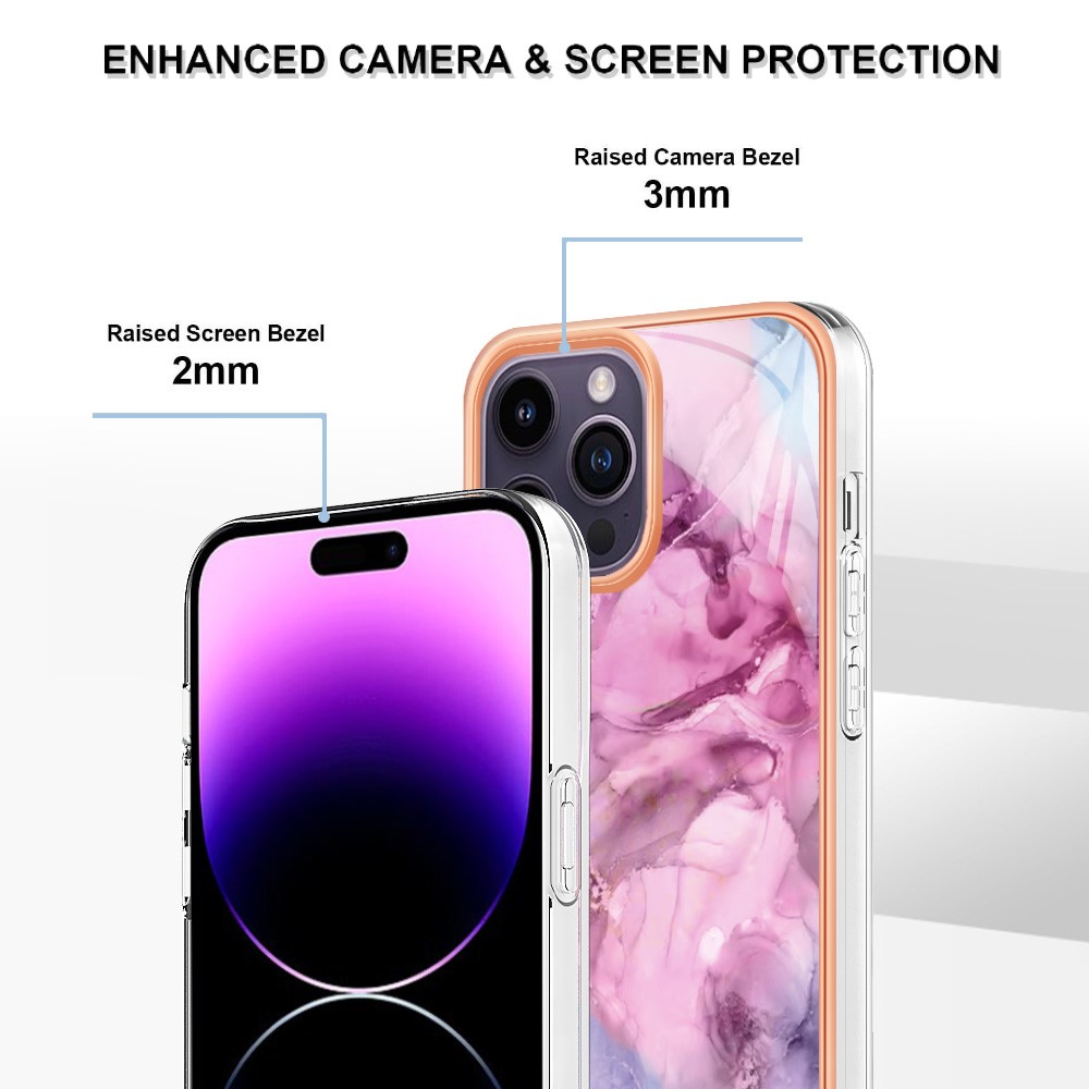  iPhone 16 Pro Skal TPU Marmor Rosa - Teknikhallen.se