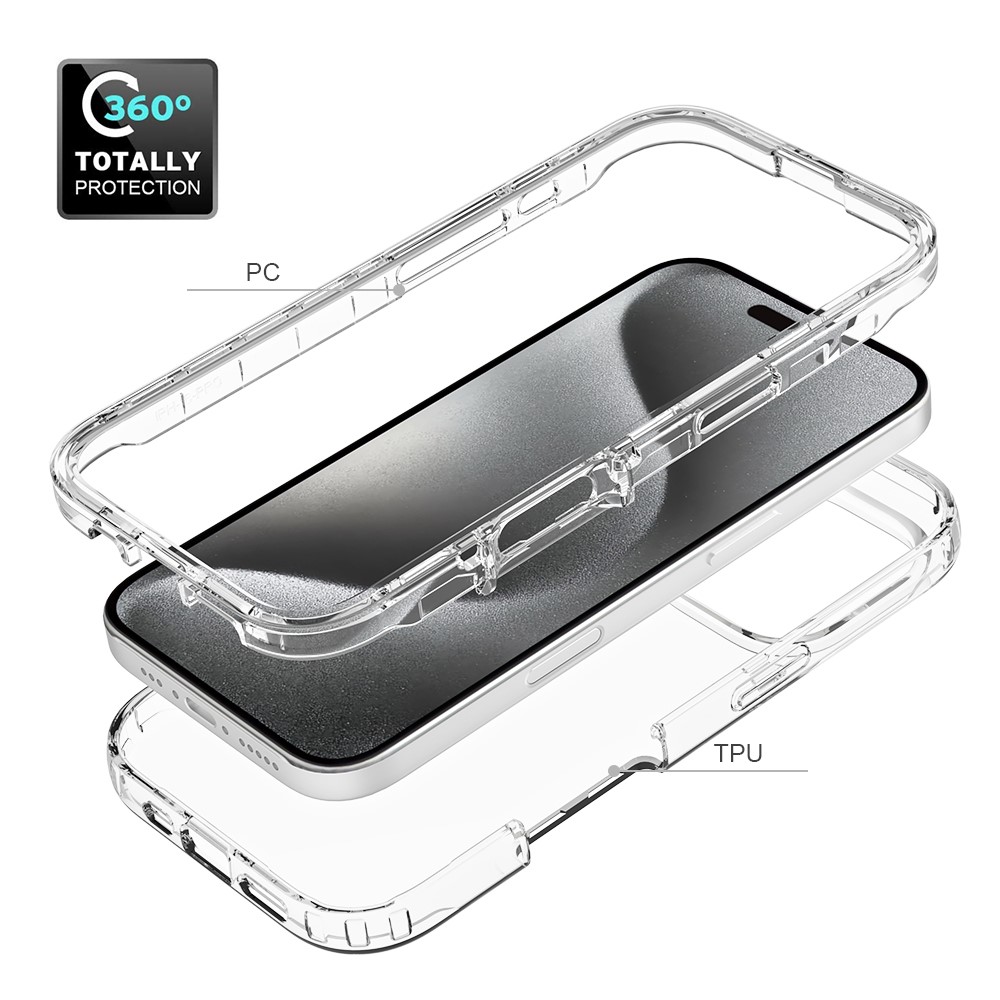  iPhone 16 Pro Max Skal 360 Hybrid Defence Transparent - Teknikhallen.se