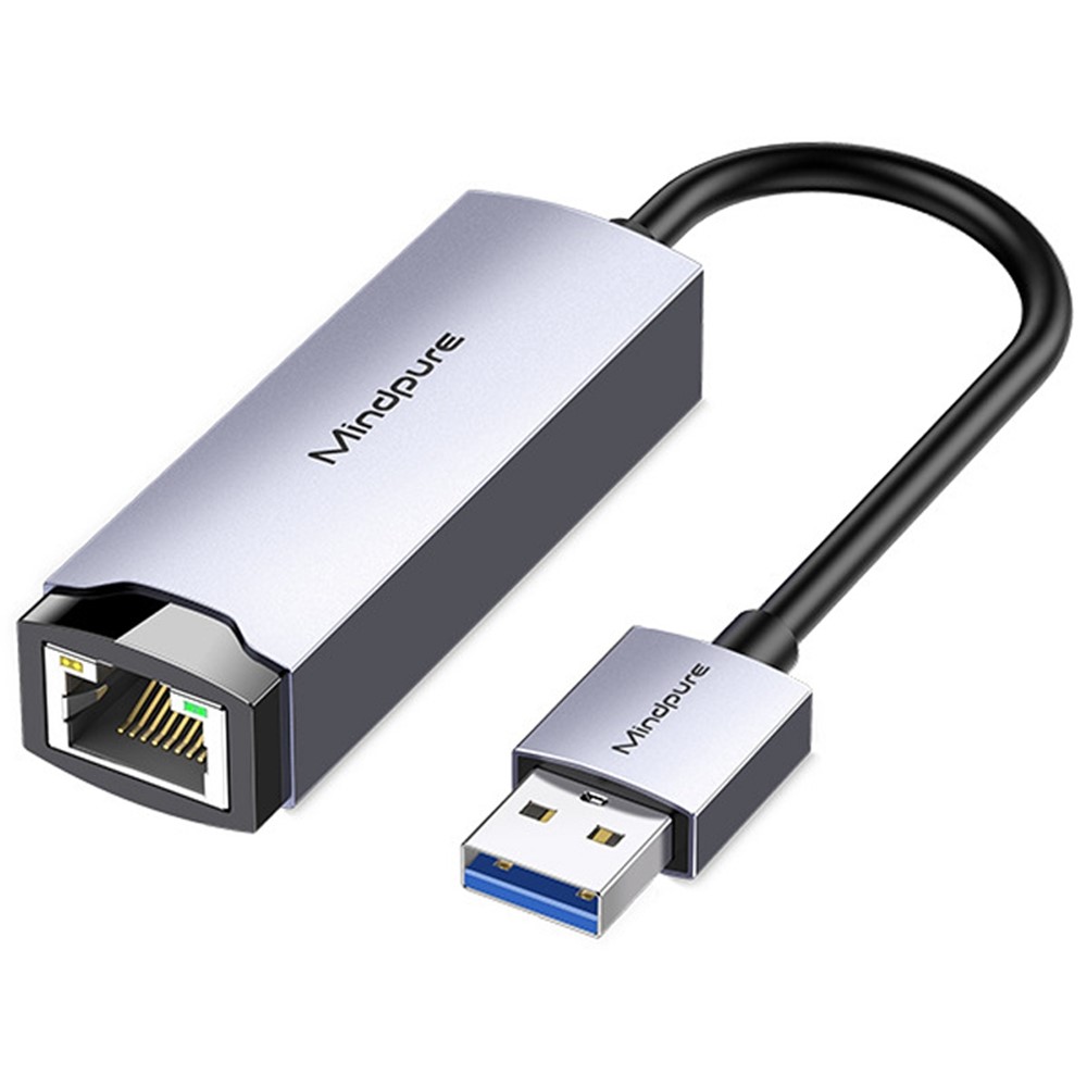 MINDPURE MINDPURE USB-A 3.0 - RJ45 Nätverksadapter Grå - Teknikhallen.se