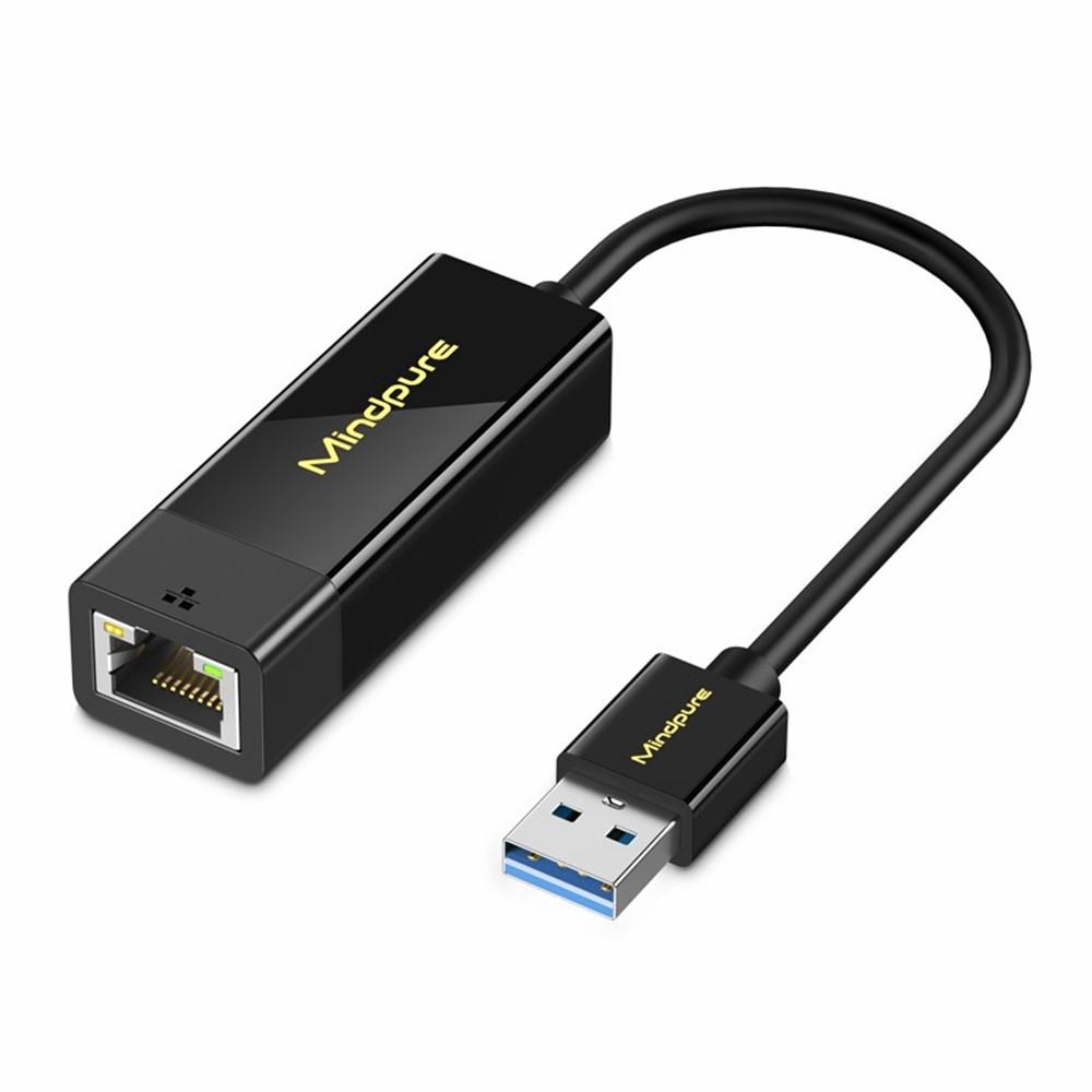 MINDPURE MINDPURE USB-A 3.0 - RJ45 Nätverksadapter Svart - Teknikhallen.se