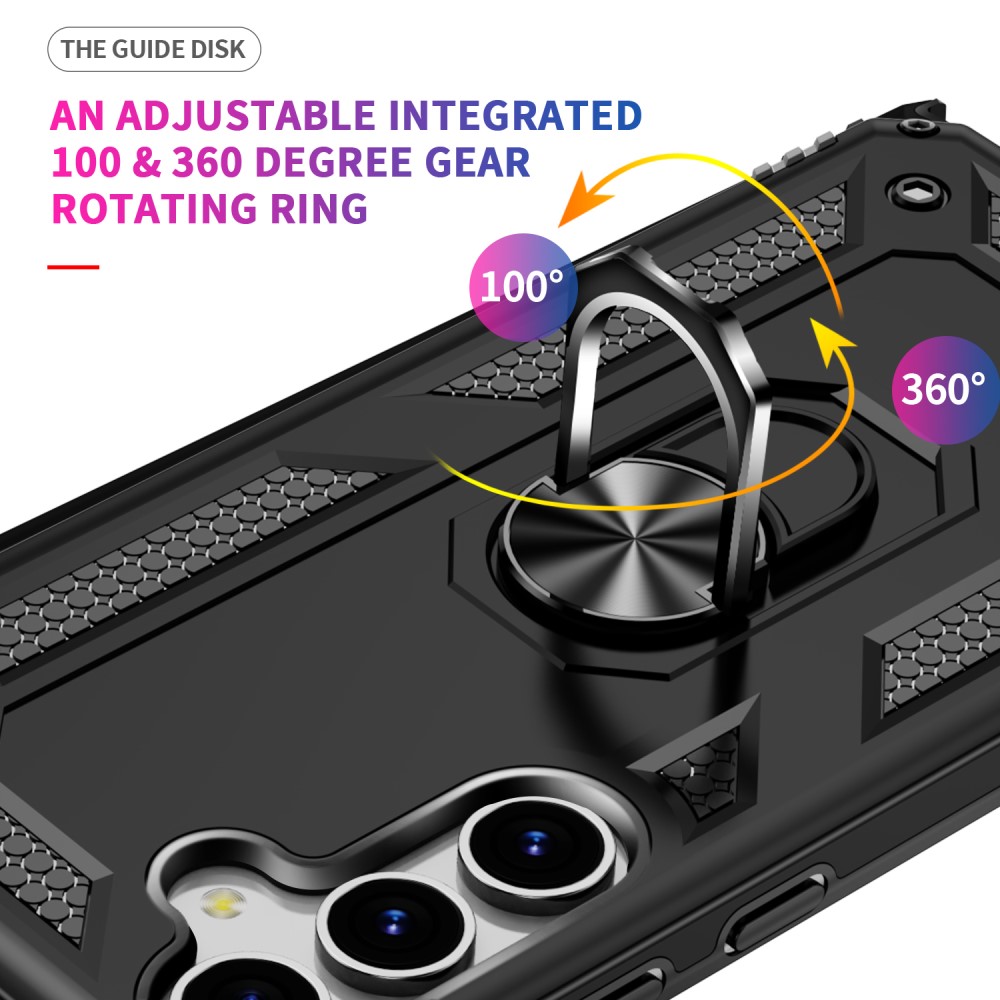  Samsung Galaxy S25 Skal Armor Ring Hybrid Svart - Teknikhallen.se