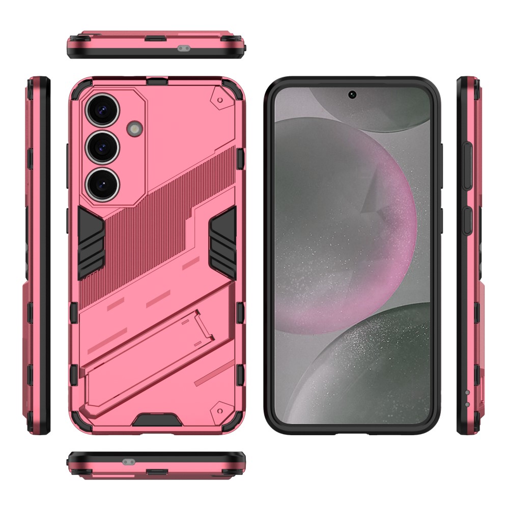  Samsung Galaxy S25 Skal Kickstand Hybrid Armor Rosa - Teknikhallen.se