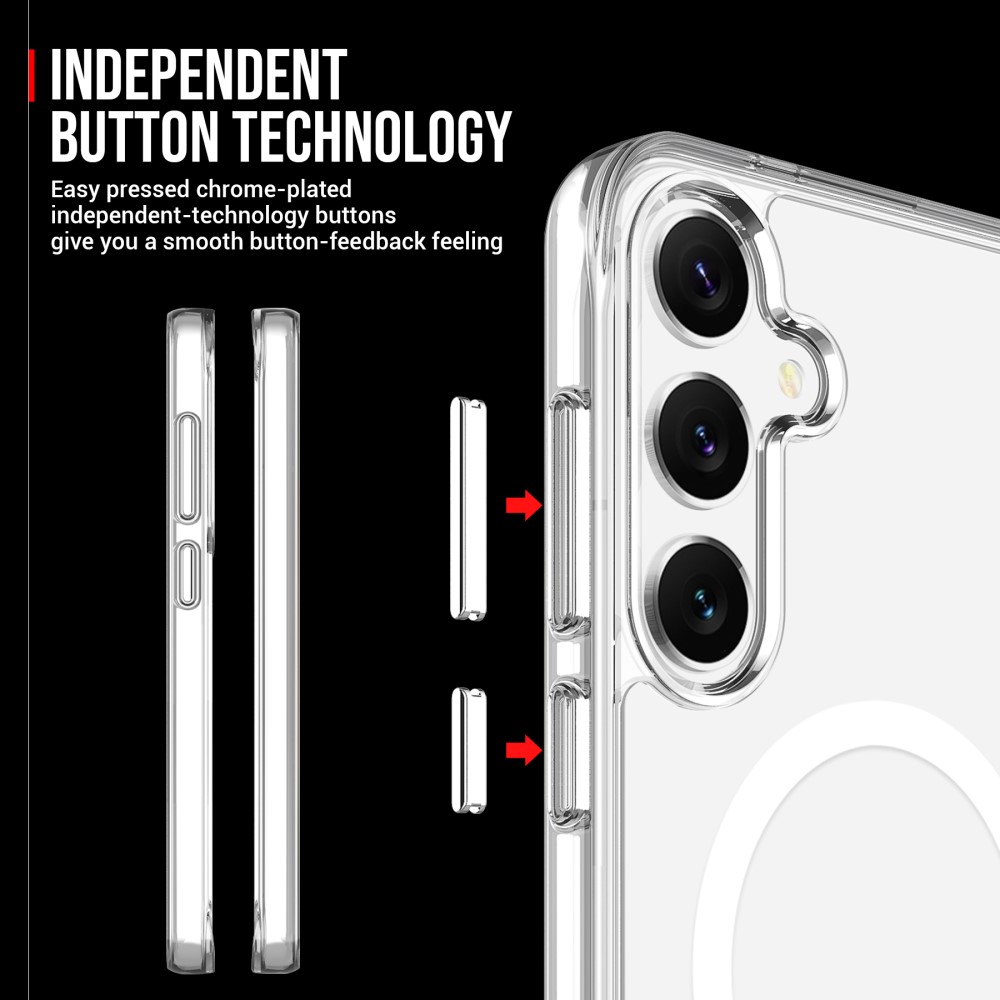  Samsung Galaxy S25 Skal MagSafe Hybrid Transparent - Teknikhallen.se