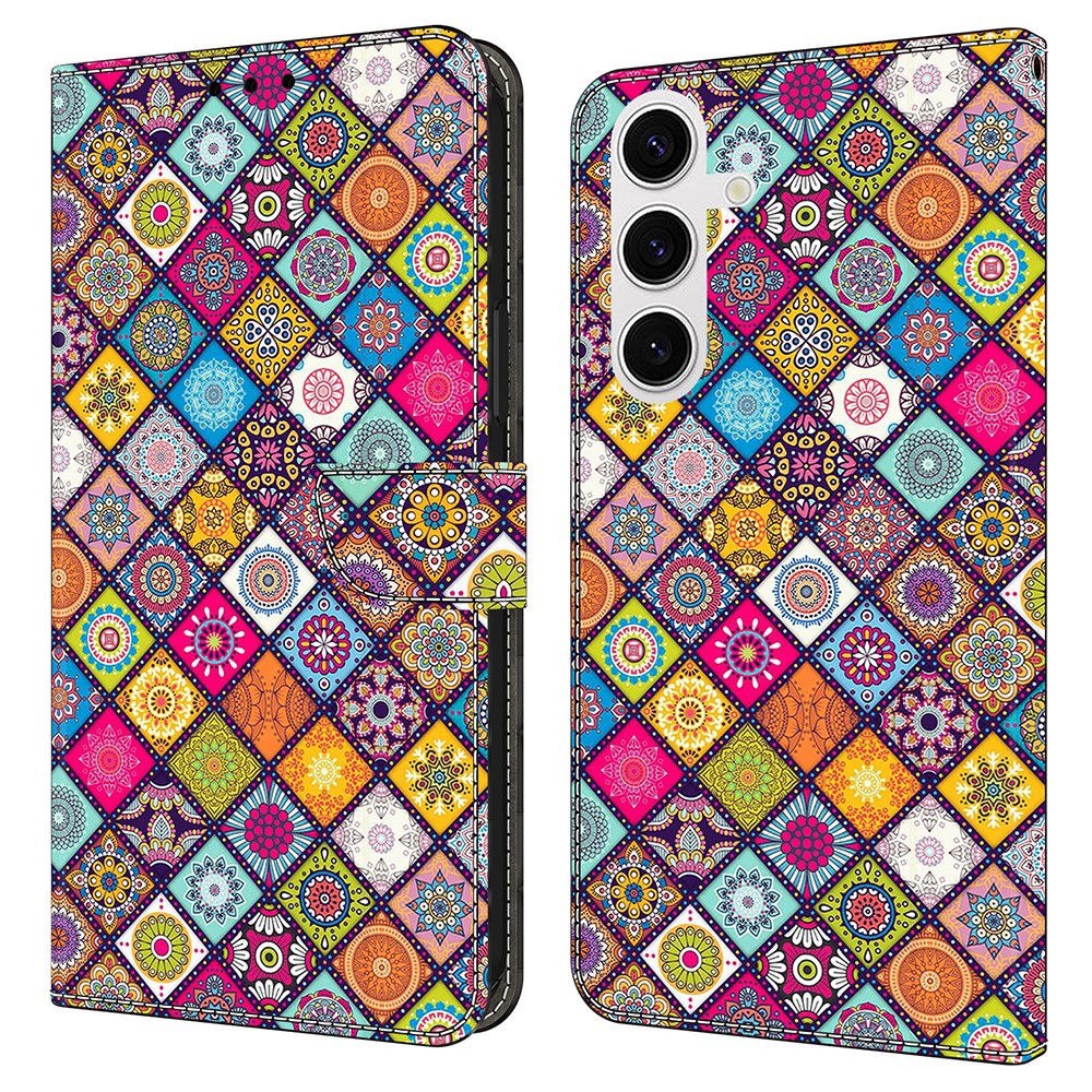  Samsung Galaxy S25 Fodral Tryckta Mandala Blommor - Teknikhallen.se