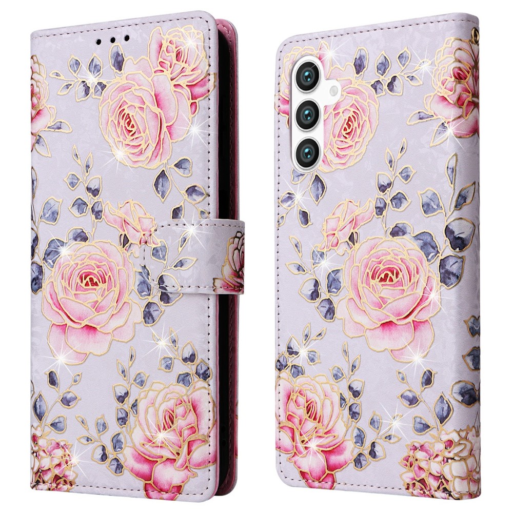  Samsung Galaxy S25 Fodral RFID Rosa Blommor - Teknikhallen.se