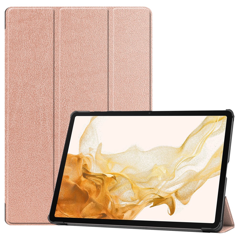  Galaxy Tab S10 Plus/S9 Plus/S9 FE Plus Fodral Tri-Fold Roséguld - Teknikhallen.se