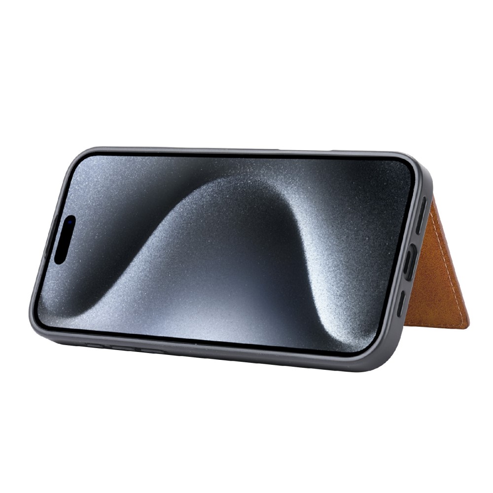  iPhone 16 Pro Läder Skal Med Kortfack Svart - Teknikhallen.se