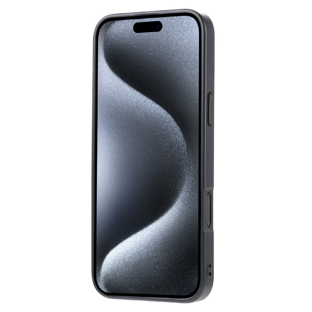  iPhone 16 Pro Läder Skal Med Kortfack Svart - Teknikhallen.se