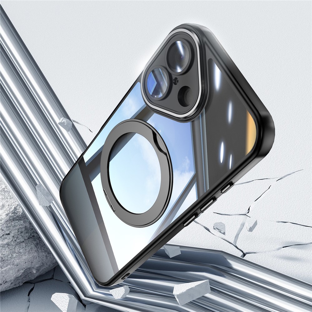  iPhone 16 Plus Skal MagSafe Kickstand Transparent / Svart - Teknikhallen.se