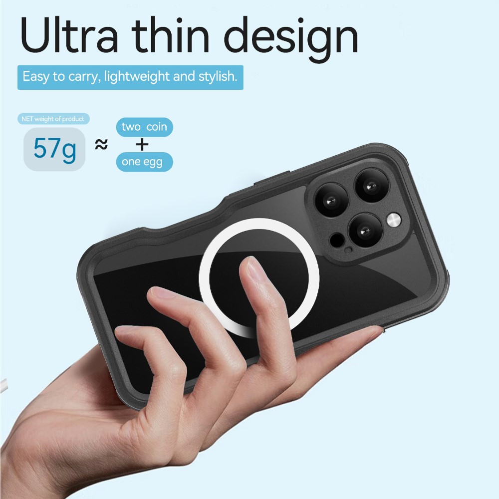 REDPEPPER REDPEPPER iPhone 16 Pro Skal MagSafe Vattentät IP68 Svart - Teknikhallen.se