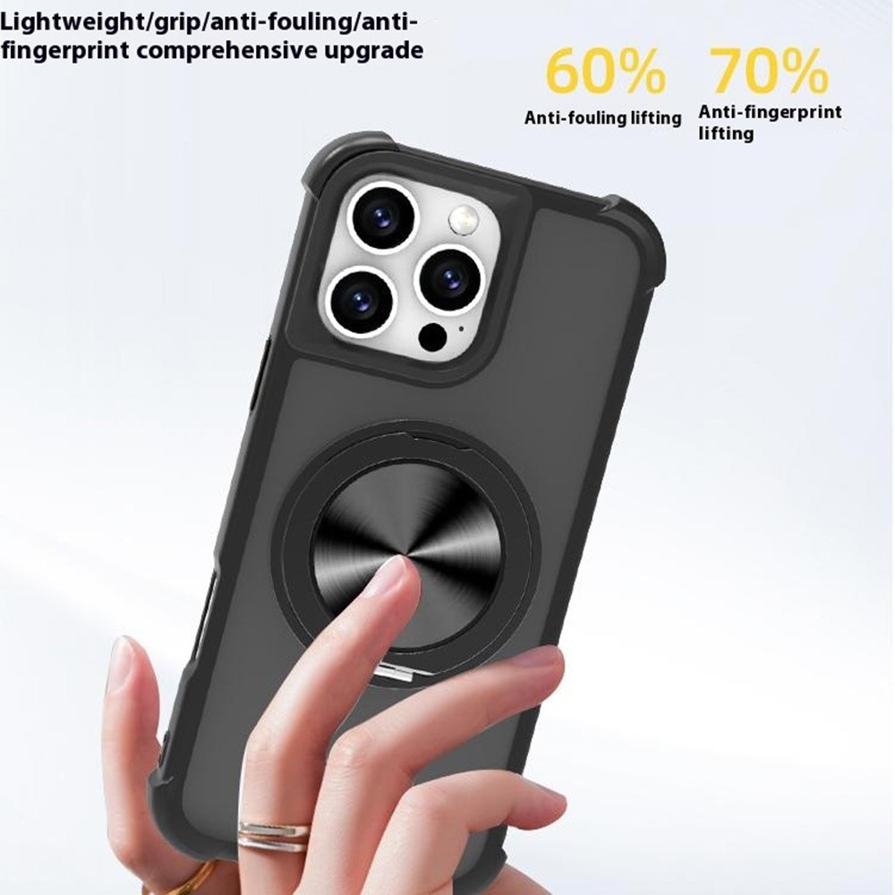  iPhone 16 Pro Max Skal MagSafe Kickstand Hybrid Svart - Teknikhallen.se