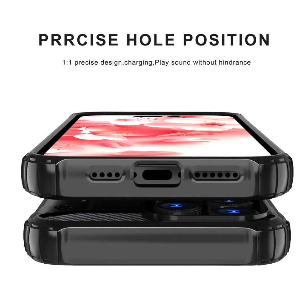 iPhone 16 Pro Skal Shockproof Armor Hybrid Svart - Teknikhallen.se