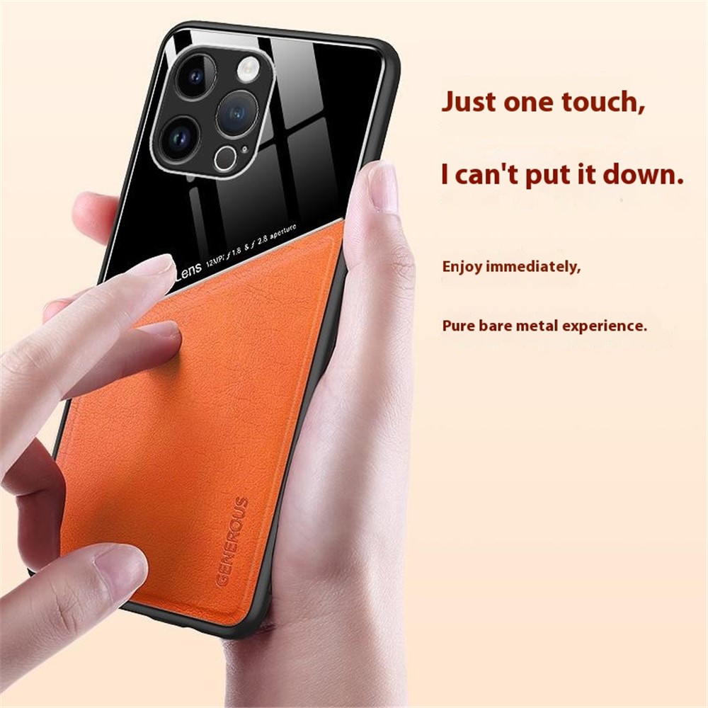  iPhone 16 Pro Max Skal Med Inbyggd Magnetplatta Läder Svart - Teknikhallen.se