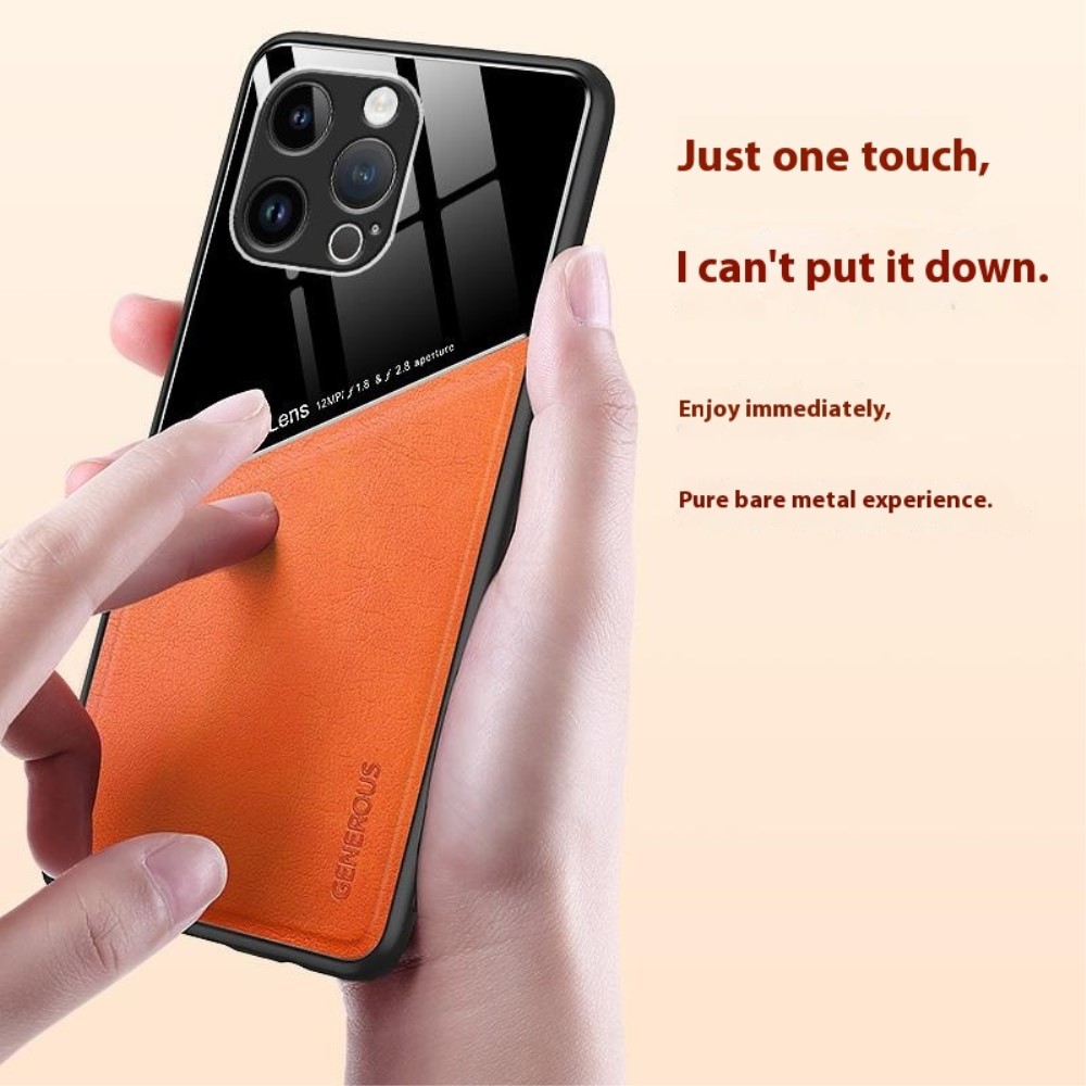  iPhone 16 Pro Max Skal Med Inbyggd Magnetplatta Läder Svart - Teknikhallen.se