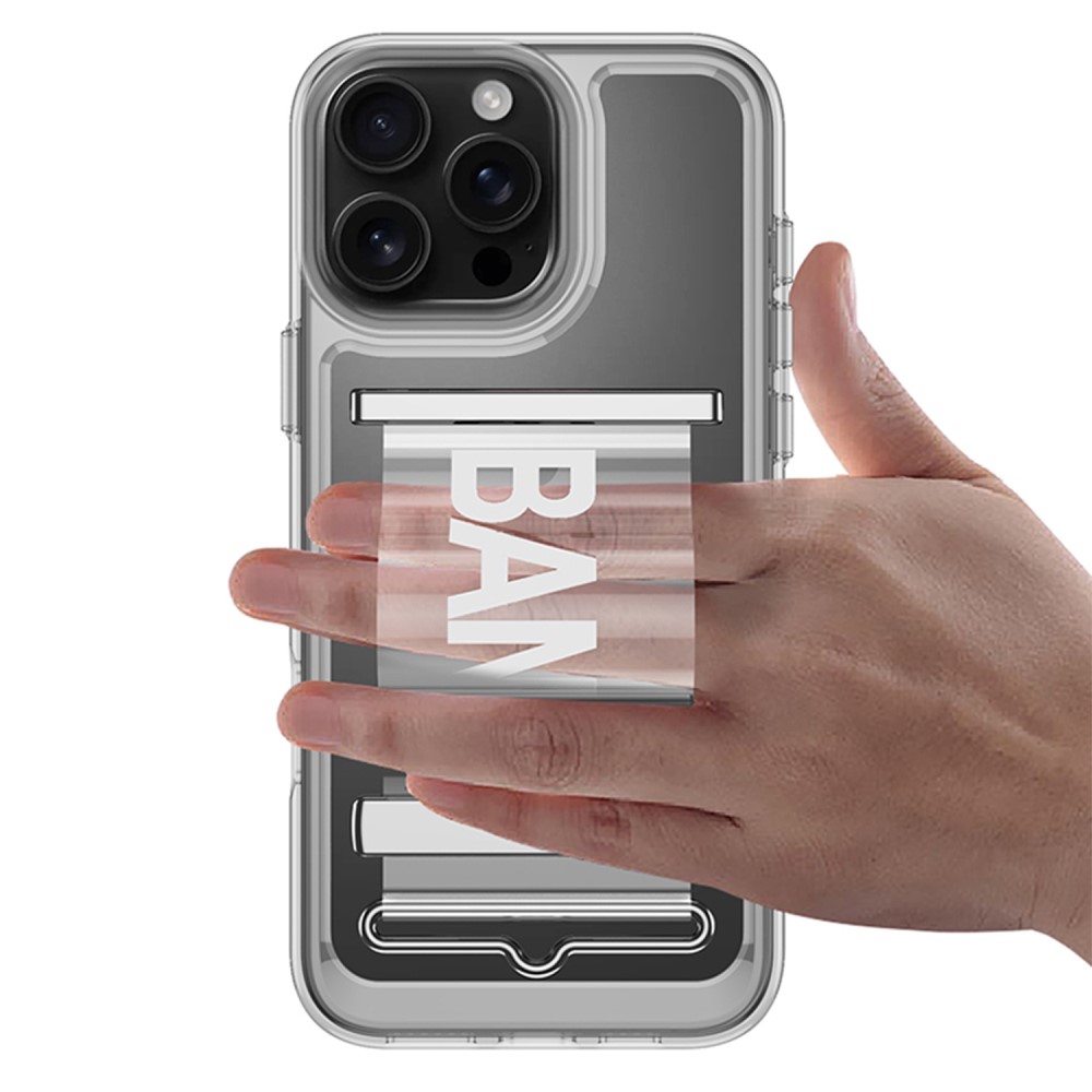 GKK GKK iPhone 16 Pro Skal Med Strap Transparent / Silver - Teknikhallen.se