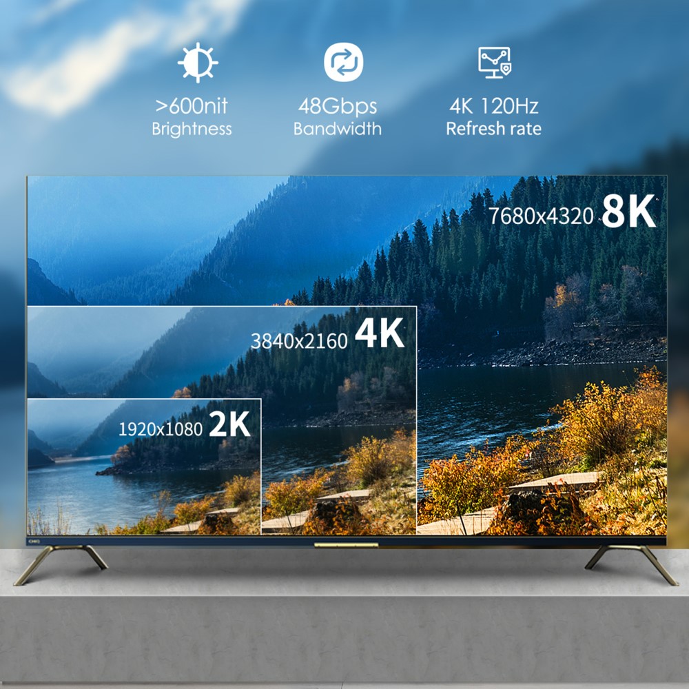 LENTION LENTION 1.5m 8K HDMI - HDMI Kabel Svart - Teknikhallen.se