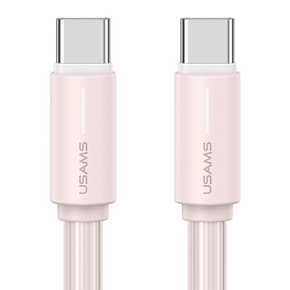 USAMS USAMS 1m 60W USB-C - USB-C Kabel Rosa - Teknikhallen.se