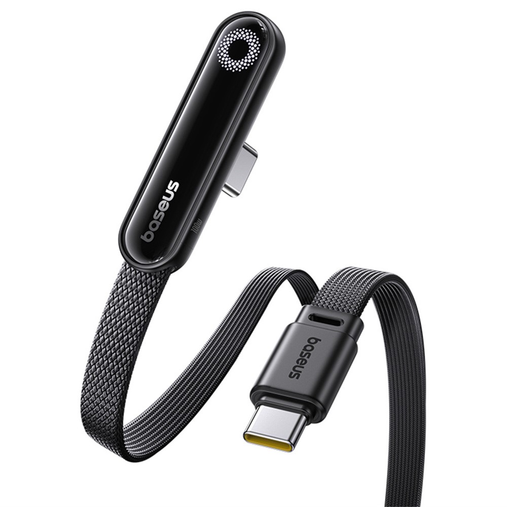 BASEUS Baseus 1m 100W USB-C - USB-C Elbow Kabel Svart - Teknikhallen.se