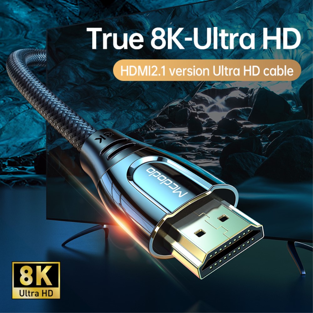 MCDODO Mcdodo 2m 8K HD HDMI - HDMI Kabel Svart - Teknikhallen.se