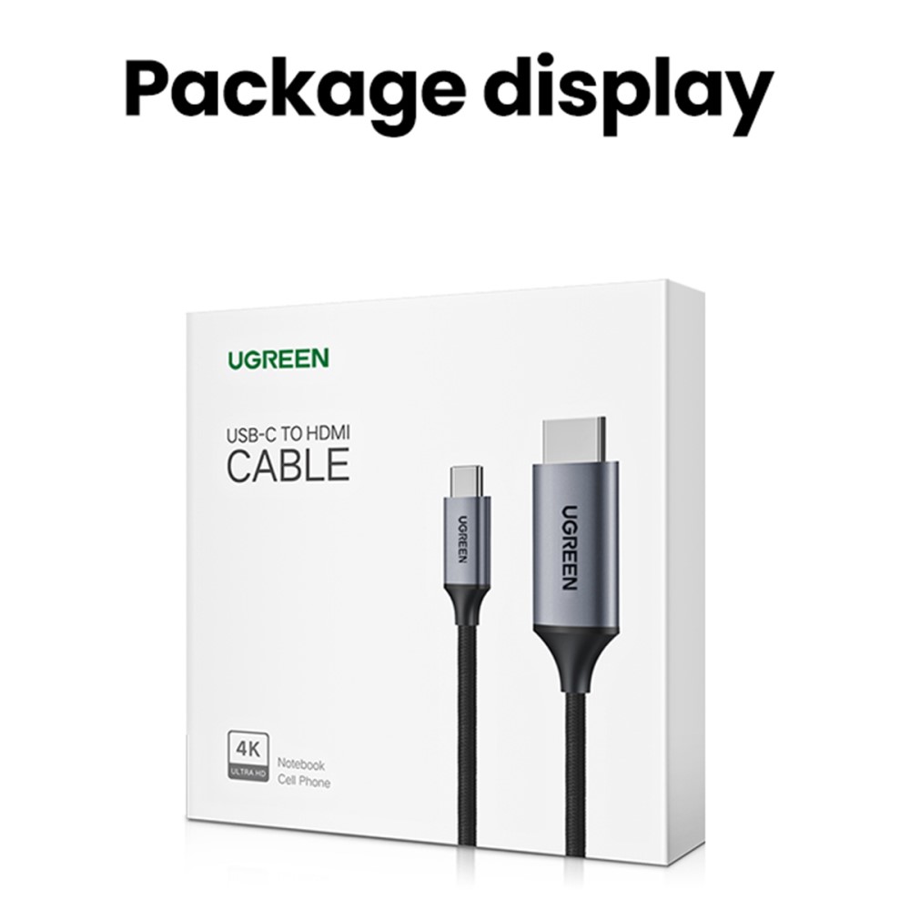 UGREEN UGREEN 1.5m 4K 60Hz USB-C - HDMI Kabel Svart - Teknikhallen.se