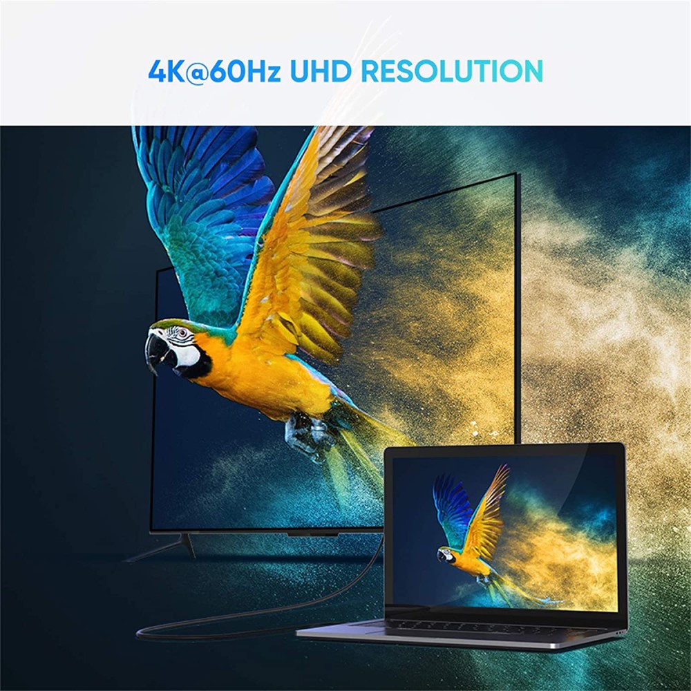 UGREEN UGREEN 1.5m 4K 60Hz USB-C - HDMI Kabel Elbow Svart - Teknikhallen.se