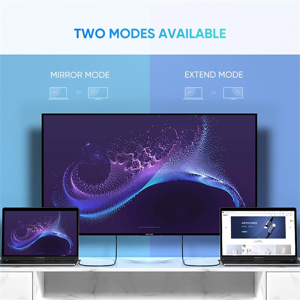 UGREEN UGREEN 1.5m 4K 60Hz USB-C - HDMI Kabel Elbow Svart - Teknikhallen.se