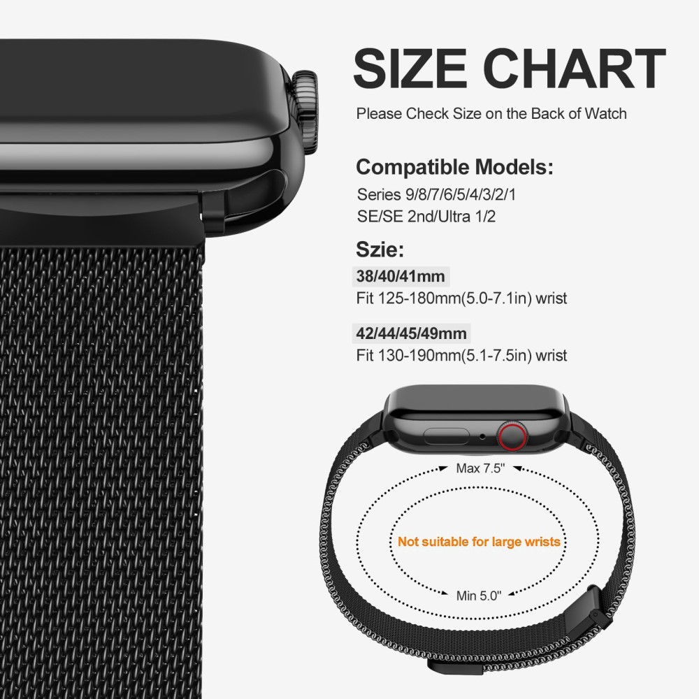  Apple Watch 42/44/45/46/49 mm Armband Milanese Loop - Teknikhallen.se