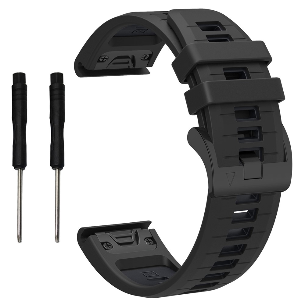  Garmin Fenix 22 mm Armband Quick Release Silikon Svart - Teknikhallen.se